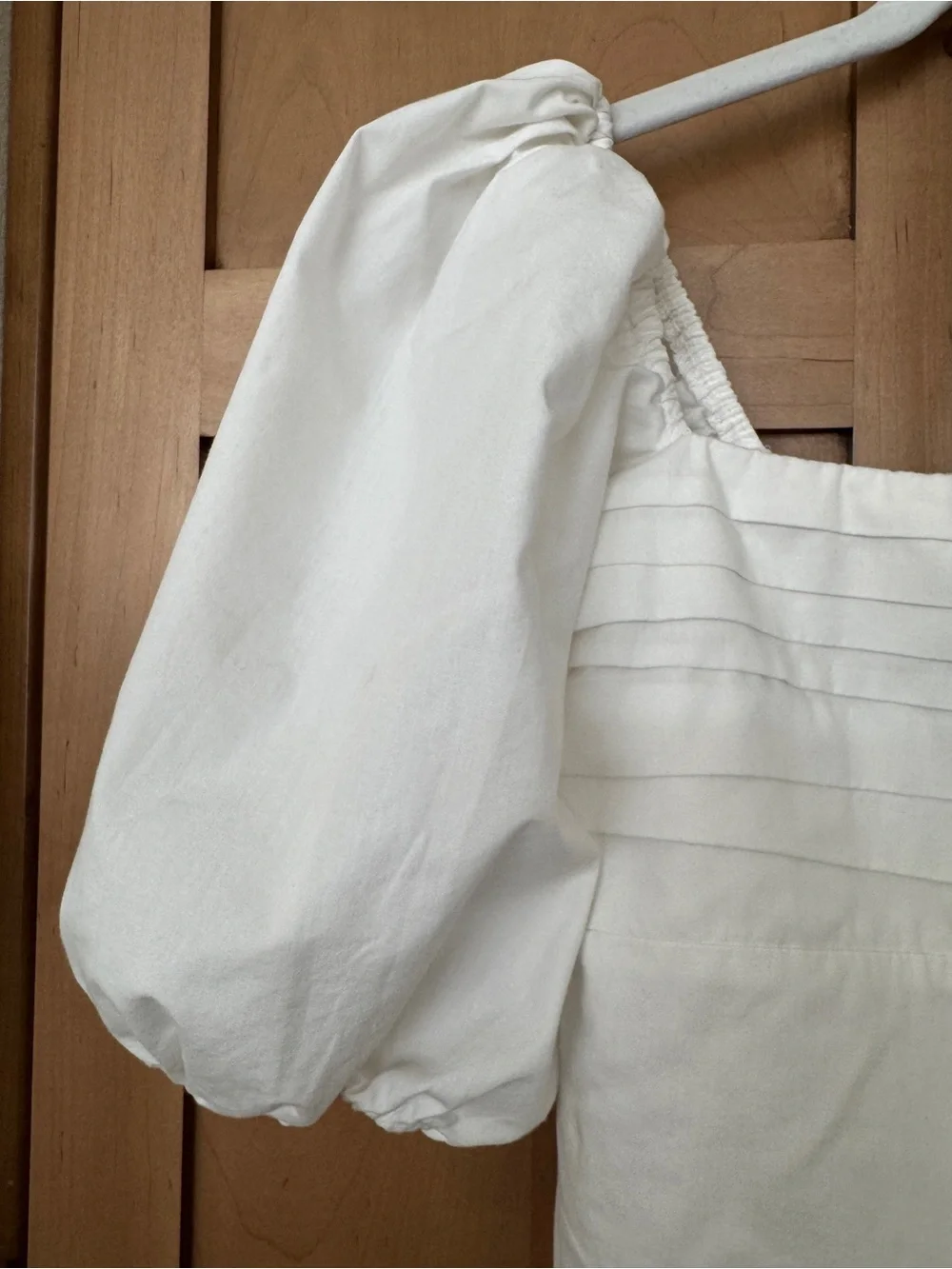 Abercrombie & Fitch White cotton Puff Sleeve Square Neck Crop Top